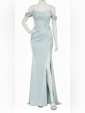 NWT! Powder Blue Off-Shoulder Prom Gown - size 6